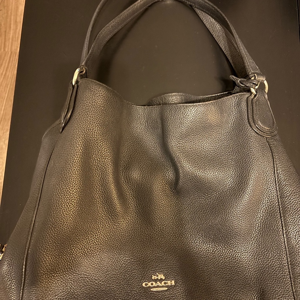 Coach Black Leather Hobo Bag